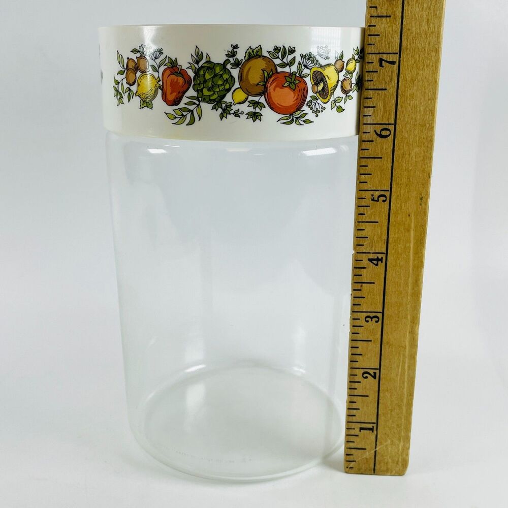 Vintage Pyrex Store N See Spice of Life Glass Canister Jar 7.50" MCM Storage